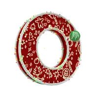 the letter o is decorated with a christmas pattern