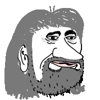 a drawing of a man 's face with a beard and long hair