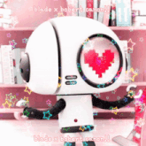 a picture of a robot with a heart in its eye and the words blade x bobert canon
