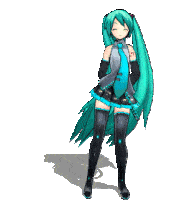 a cartoon of a girl with long green hair is dancing