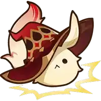 a cartoon drawing of a rabbit wearing a red and brown hat
