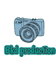 a drawing of a sony camera with the words bkd production underneath it