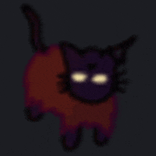 a blurry picture of a cat with glowing eyes .