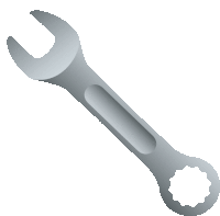 an illustration of a wrench with a star shaped hole in the middle