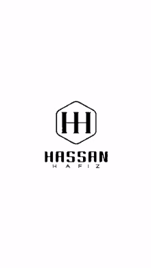 a black and white logo for hassan hafiz is on a white background