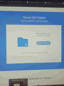 a computer screen is open to a tenor gif maker website