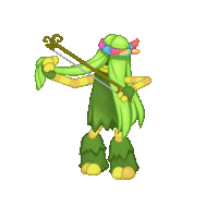 a cartoon character with long green hair is playing a violin