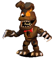 five nights at freddy 's bonnie is a cartoon character with sharp claws and a bow tie .