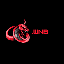 a logo with a red snake and the word wb