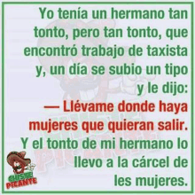 a cartoon of a man in a sombrero is on a white background with a spanish text .