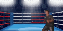 a man is boxing in a boxing ring in a pixel art style .