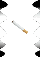 a white cigarette with a brown stripe on it