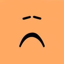 a cartoon face with a sad expression on it