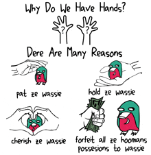 why do we have hands dere are many reasons written on a white background