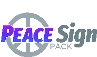 a logo for peace sign pack with a target in the middle