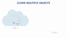 a diagram showing how to clone multiple objects org 1 and org 2