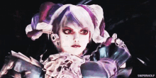 a close up of a woman 's face in a video game
