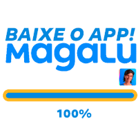 a sign that says baixe o app magalu 100 %