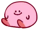 kirby is a pink cartoon character with a smiley face and feet .