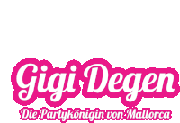 a pink logo that says gigi degen on it