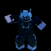 a cartoon character with horns and a black shirt that says xxx