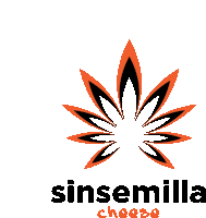 a logo for sinsemilla cheese with a marijuana leaf