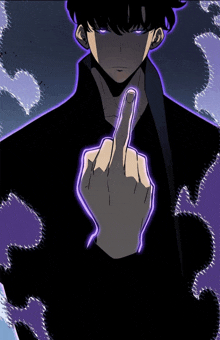 a man giving the middle finger in a cartoon