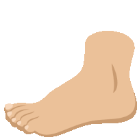 a cartoon drawing of a foot with a pointed toe