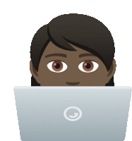 a woman 's face is visible behind a laptop computer