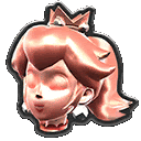 a sticker of princess peach 's head with a crown on her head .