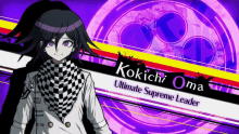 a picture of kokichi oma the ultimate supreme leader from danganronpa