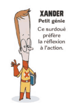 a cartoon character named xander with a long neck