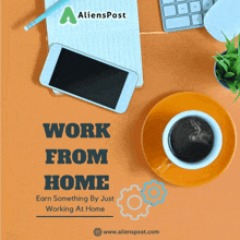 a poster that says work from home on it