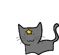 a cat with a yellow star on its head