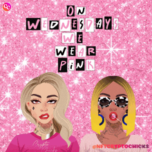 a poster that says on wednesdays we wear pink with two women