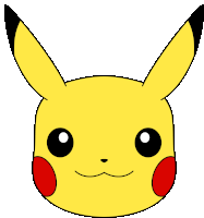 a cartoon drawing of a pikachu with a white background