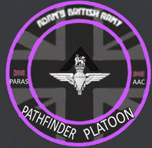 a logo for the pathfinder platoon with a parachute