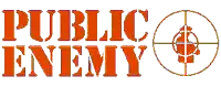 a logo for public enemy with a target in the middle