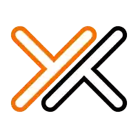 an orange and black x with a white x in the middle