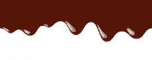 a seamless border of melted chocolate dripping on a white background