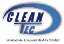 a blue and white logo that says clean tec