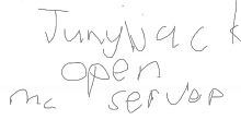 a black and white drawing of the words junynack open server