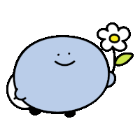 a cartoon whale is holding a flower and smiling .