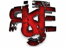 a red and black logo with the letter e on the bottom