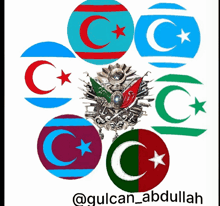 a group of circles with the letter c on them and the name gulcan abdullah at the bottom