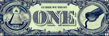 a one dollar bill with the words in snek we trust on it