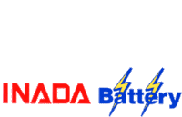 a logo for inada battery with a lightning bolt on it