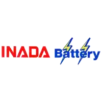 a logo for inada battery with a lightning bolt on it