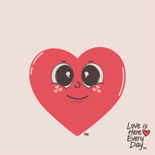 a red heart with a face and the words sending love