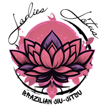 a brazilian jiu-jitsu logo with a lotus flower